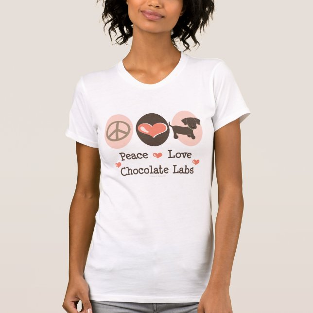 Peace Love Chocolate Labs Distressed Tee (Front)