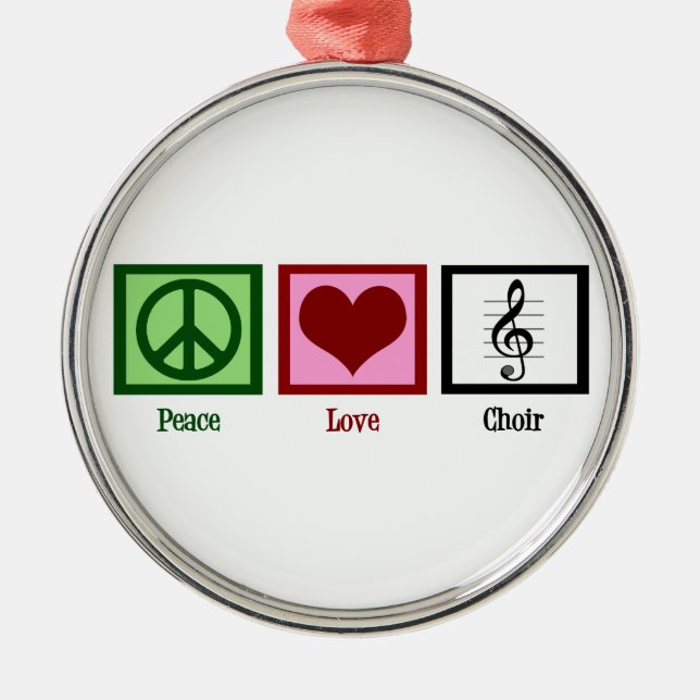 Peace Love Choir Metal Tree Decoration (Front)