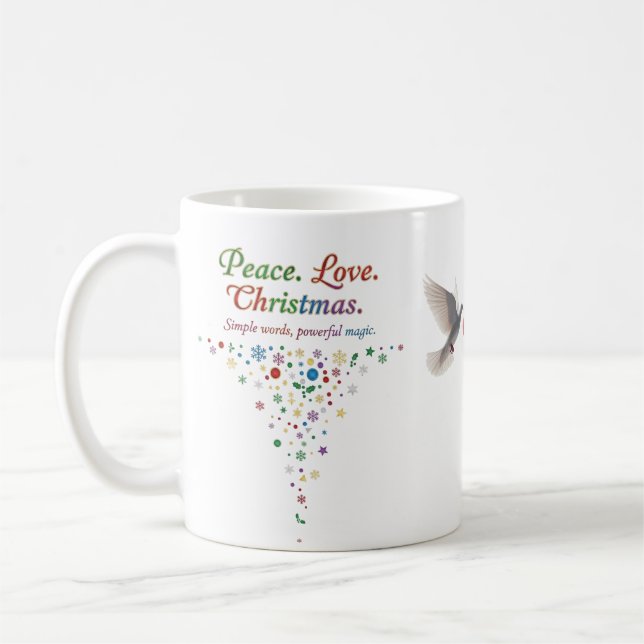Peace Love Christmas Classic Mug – Simple Words (Left)