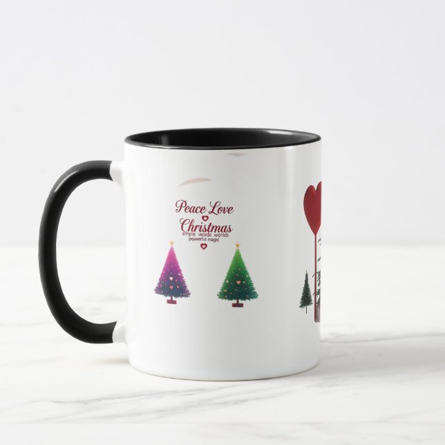 Peace Love Christmas Combo Mug – Vibrant Holiday  (Left)