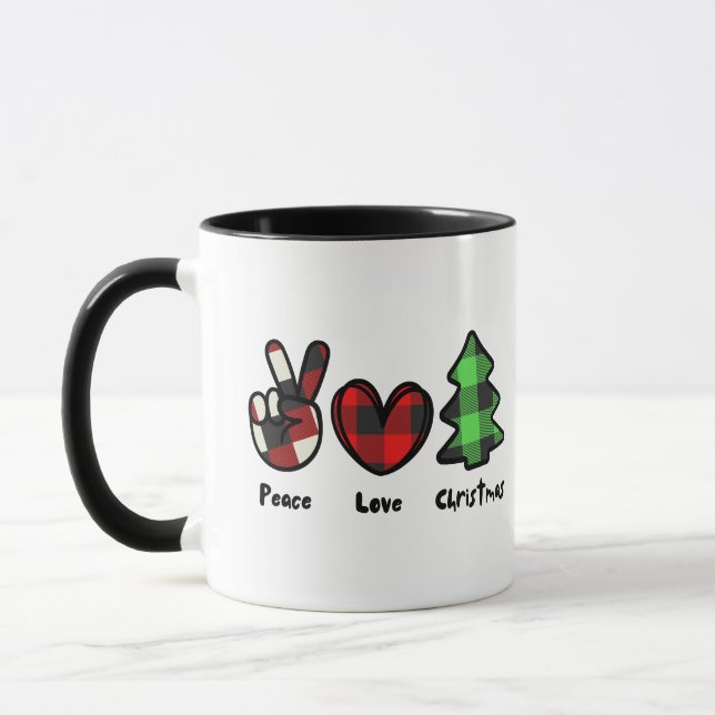Peace Love Christmas  Mug (Left)