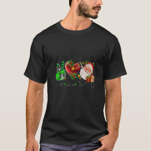 Peace Love Christmas Santa Claus Leopard Buffalo P T-Shirt