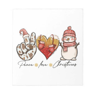 Peace Love Christmas Xmas Notepad