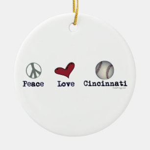 Peace Love Cincinnati Christmas Ornament