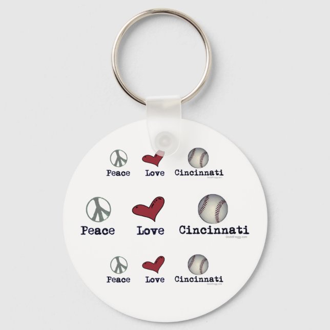 Peace Love Cincinnati Keychain (Front)
