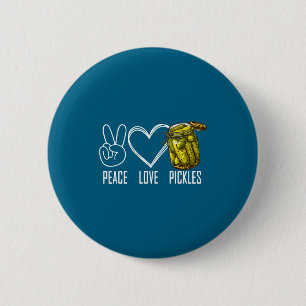 Peace Love Ckles Retro Jar Of Sliced Ckles Funny F 6 Cm Round Badge