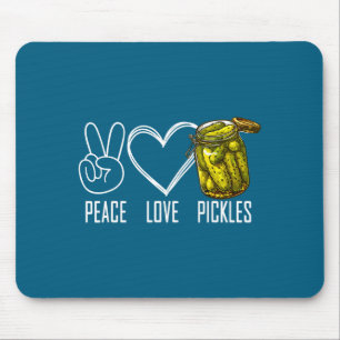 Peace Love Ckles Retro Jar Of Sliced Ckles Funny F Mouse Mat