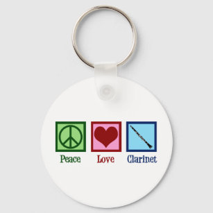 Peace Love Clarinet Key Ring