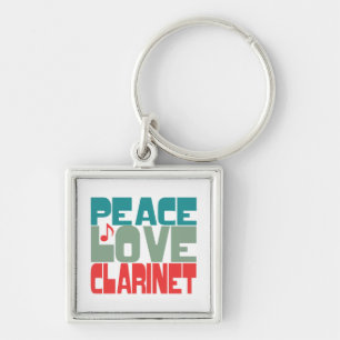 Peace Love Clarinet Key Ring