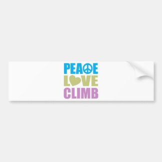 Peace Love Climb Bumper Sticker
