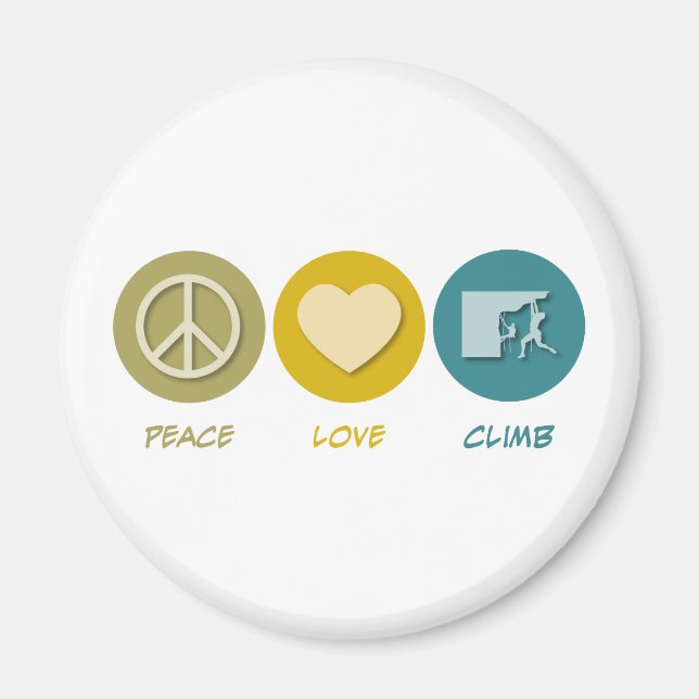 Peace Love Climb Magnet (Front)