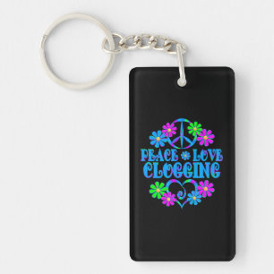 Peace Love Clogging Key Ring