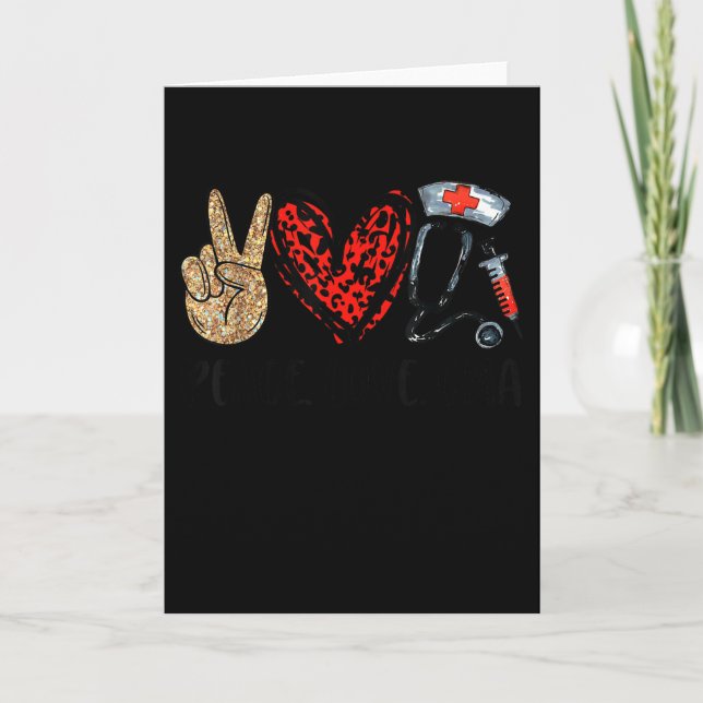 Peace Love Cma Certified Medical Istant Stethoscop Card (Front)