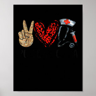 Peace Love Cma Certified Medical Istant Stethoscop Poster