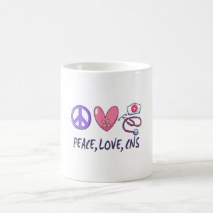 Peace Love CNS Nurse Coffee Mug