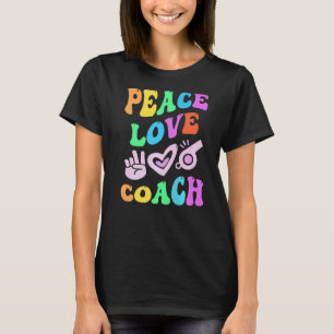 PEACE LOVE COACH Retro Trainer Groovy Back To Scho T-Shirt