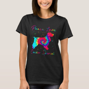 Peace Love Cocker Spaniel Funny Dog   T-Shirt