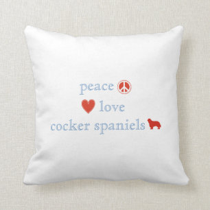 Peace Love Cocker Spaniels Cushion