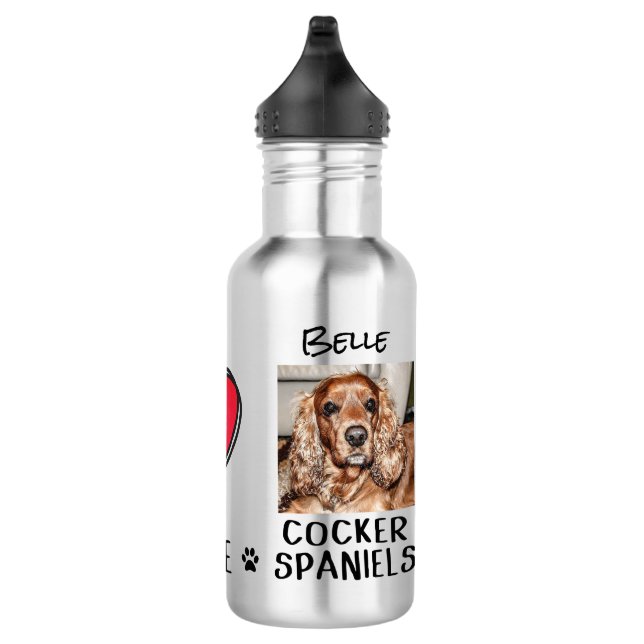 Peace Love Cocker Spaniels Dog Lovers 532 Ml Water Bottle (Right)