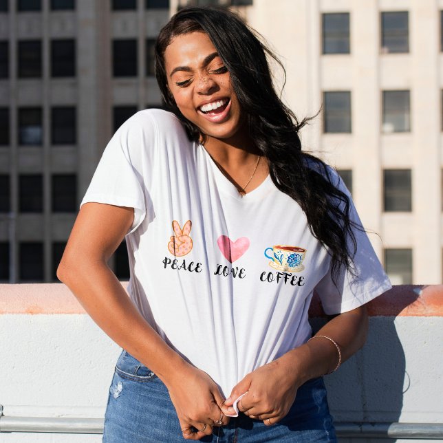 Peace, Love Coffee  Graphic T-Shirt (Creator Uploaded)
