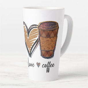 Peace Love Coffee Latte Mug