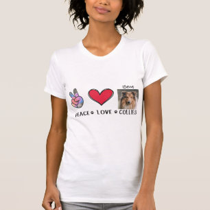 Peace Love Collies Dog Lovers T-Shirt