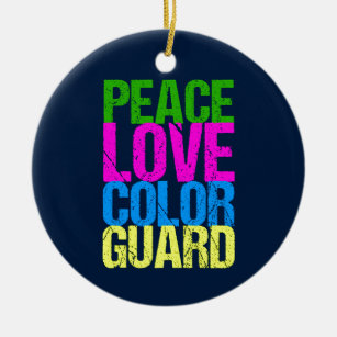 Peace Love Colour Guard Cute Colorguard Ceramic Tree Decoration