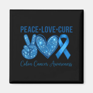 Peace love colourectal cancer awareness support  magnet