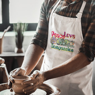 Peace Love Compassion Hippie Graffiti Kanji Love Standard Apron
