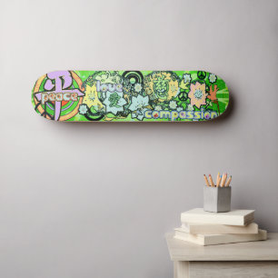 Peace-Love-Compassion-Kanji - - Skateboard