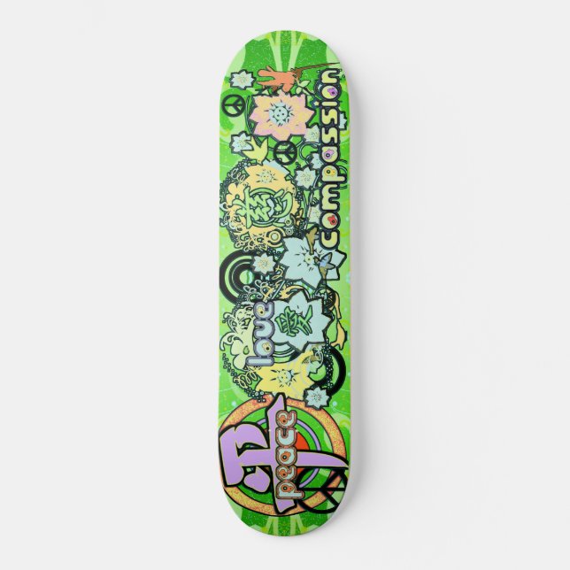 Peace-Love-Compassion-Kanji - - Skateboard (Front)