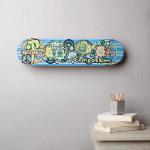 Peace-Love-Compassion-Kanji - - - Skateboard