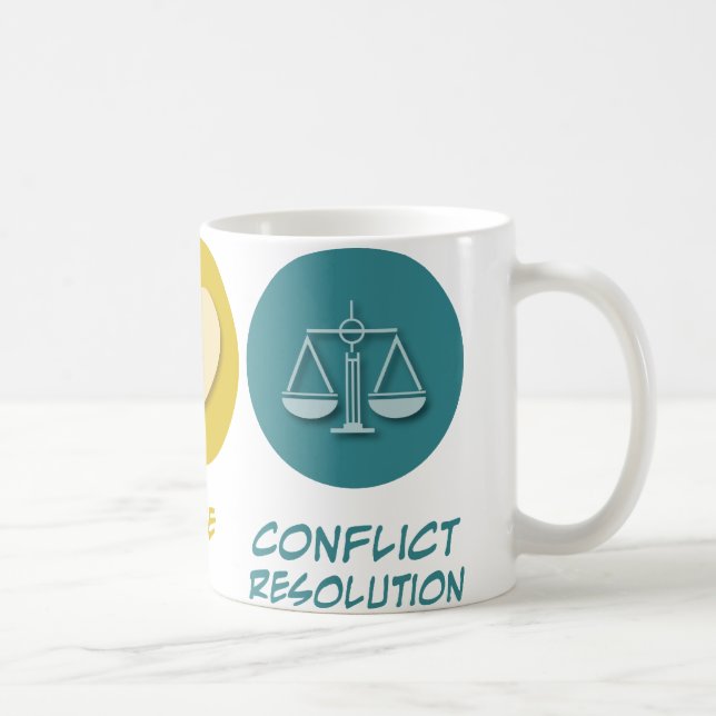 Peace Love Conflict Resolution Coffee Mug (Right)
