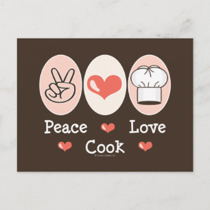 Peace Love Cook Postcard