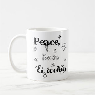 peace love & cookies Christmas mug gifts