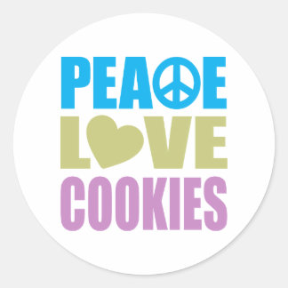 Peace Love Cookies Classic Round Sticker