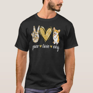 Peace Love Corgi Dog Mum Mother's Day Corgi T-Shirt