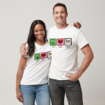 Peace Love Corgi Photograph T-Shirt<br><div class="desc">A cute Christmas gift for corgi owners featuring a pretty green peace sign,  red heart,  and a beautiful pembroke welsh corgi dog.</div>