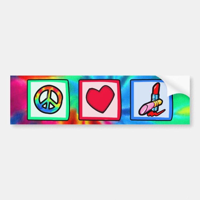 Peace, Love, Cosmetics Bumper Sticker (Front)