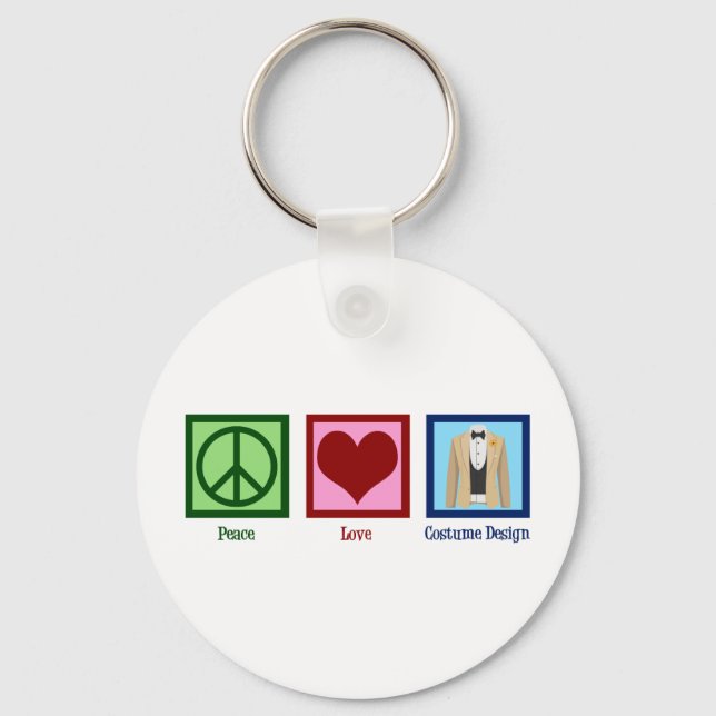 Peace Love Costume Design Key Ring (Front)