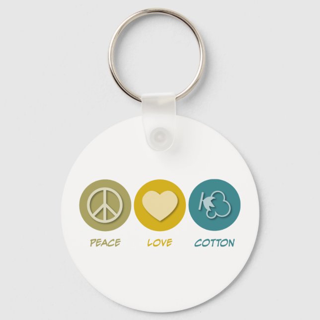 Peace Love Cotton Key Ring (Front)