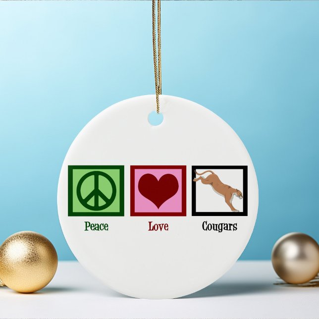 Peace Love Cougars Ceramic Tree Decoration (Creator Uploaded)