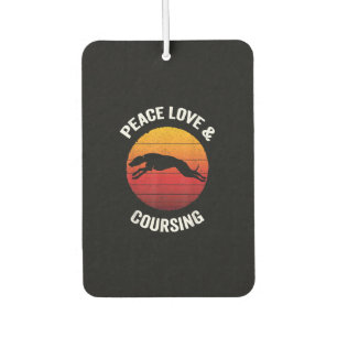 Peace Love _ Coursing Vintage Greyhound Hunting Car Air Freshener