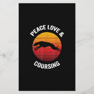 Peace Love _ Coursing Vintage Greyhound Hunting Stationery