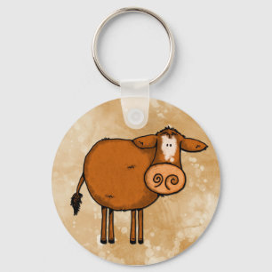 peace love cow key ring