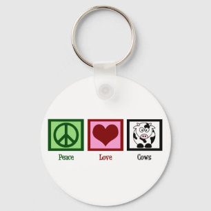 Peace Love Cows Key Ring