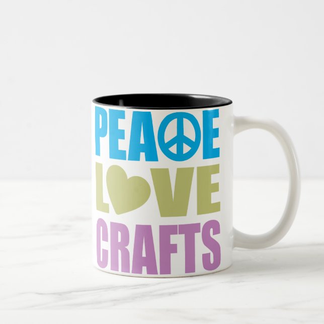 Peace Love Crafts Two-Tone Coffee Mug (Right)