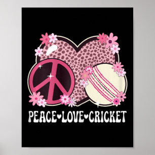 Peace Love Cricket Lover Outfit Cheetah Print Wome