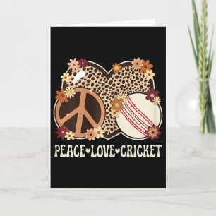 Peace Love Cricket Lover Outfit Cheetah Print Wome Card