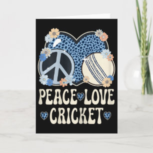 Peace Love Cricket Lover Outfit Cheetah Print Wome Card